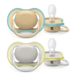 2 ciucci ultra air 0-6 mesi colore grigio/marrone – philips avent