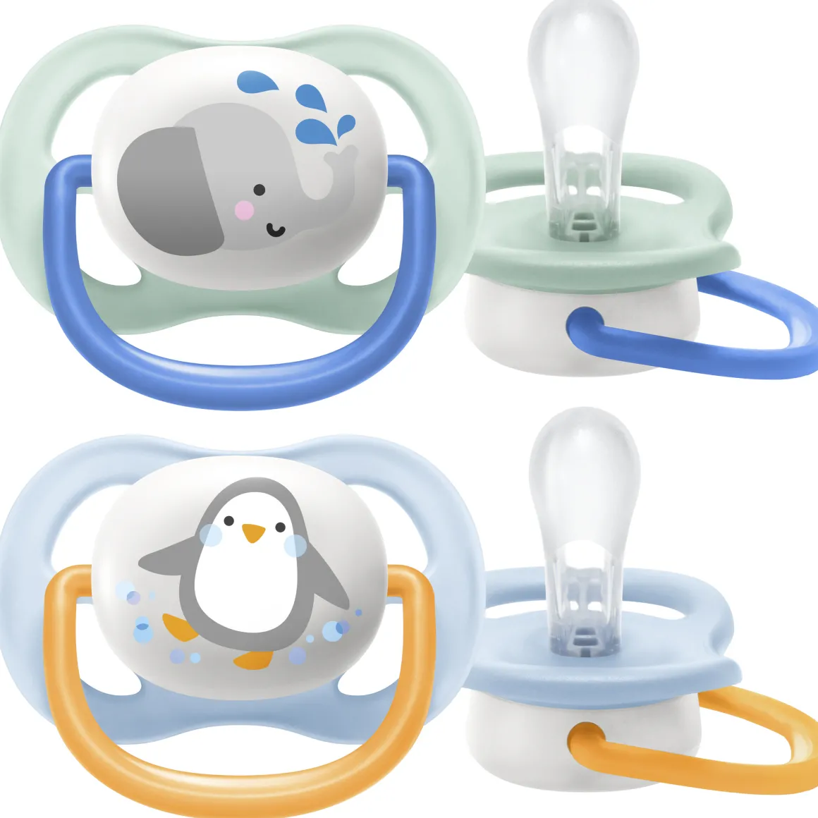 2 ciucci ultra air collection 0-6 mesi con tettarella simmetrica ortodontica – animaletti – philips avent