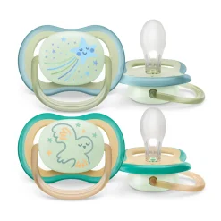 2 ciucci ultra air night time 0-6 mesi decorazione stella/uccellino – philips avent