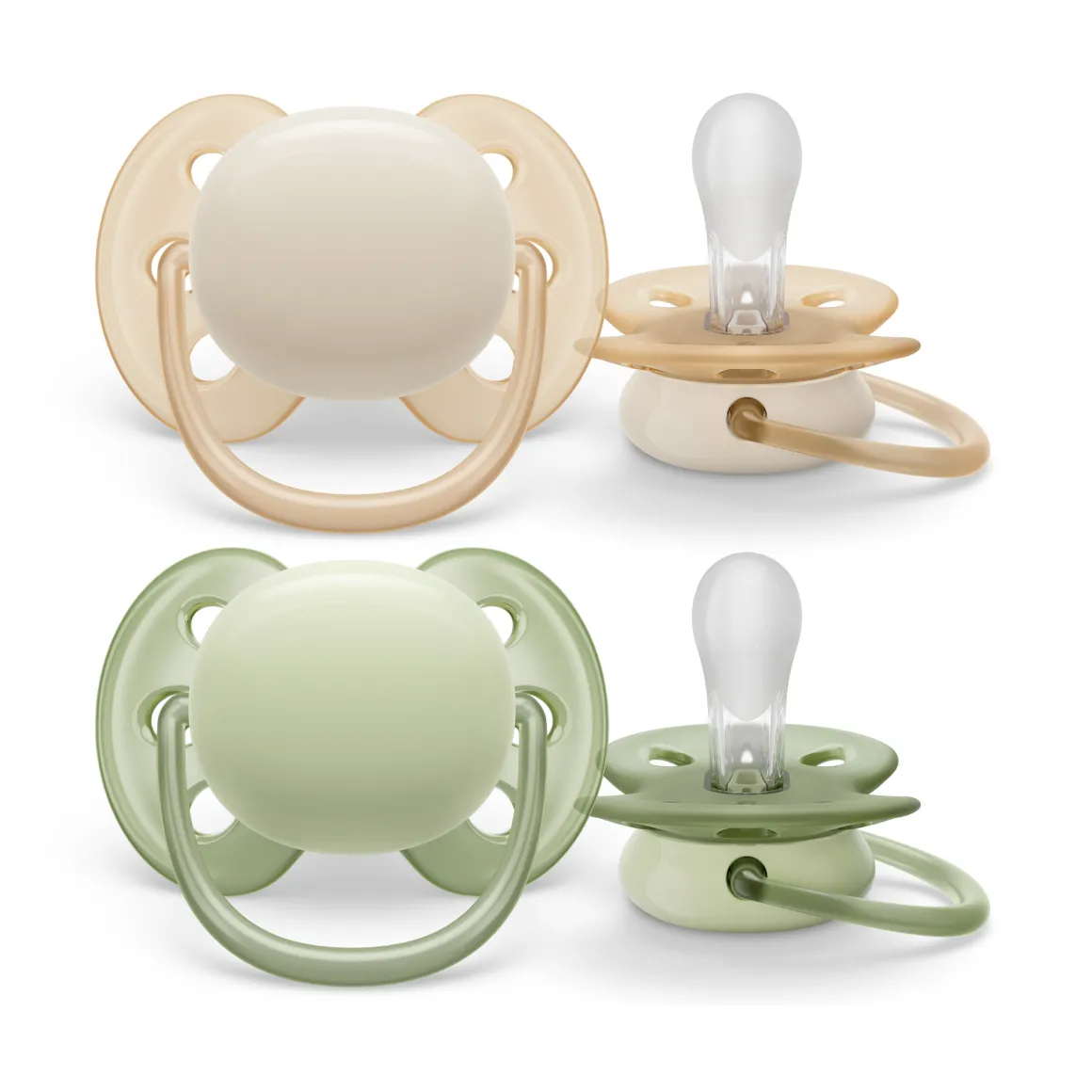 2 ciucci ultra soft 0-6 mesi colore arancione/verde – philips avent