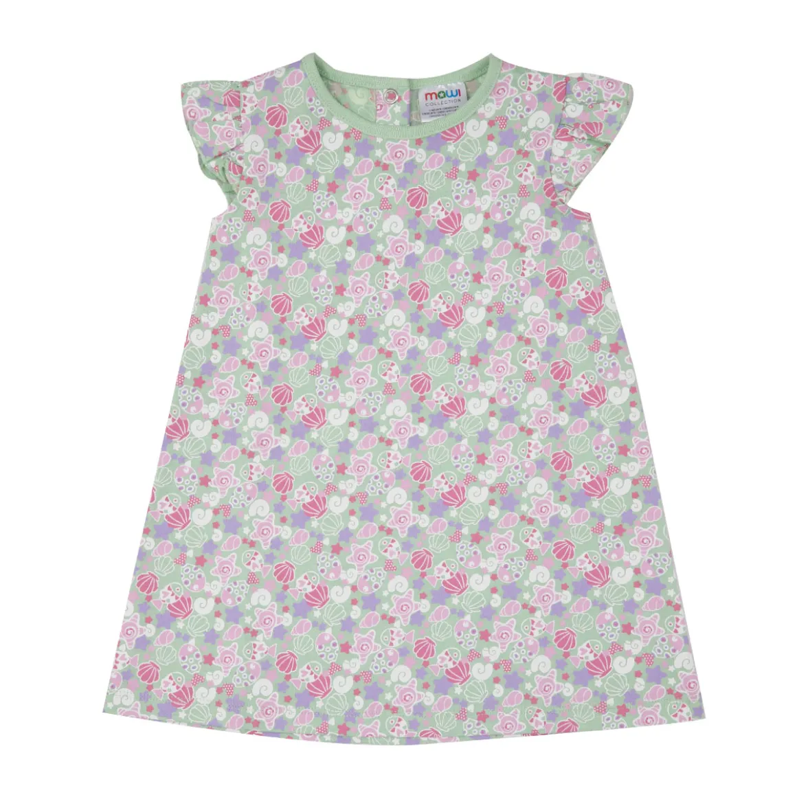 Abito jersey bimba verde chiaro stampato