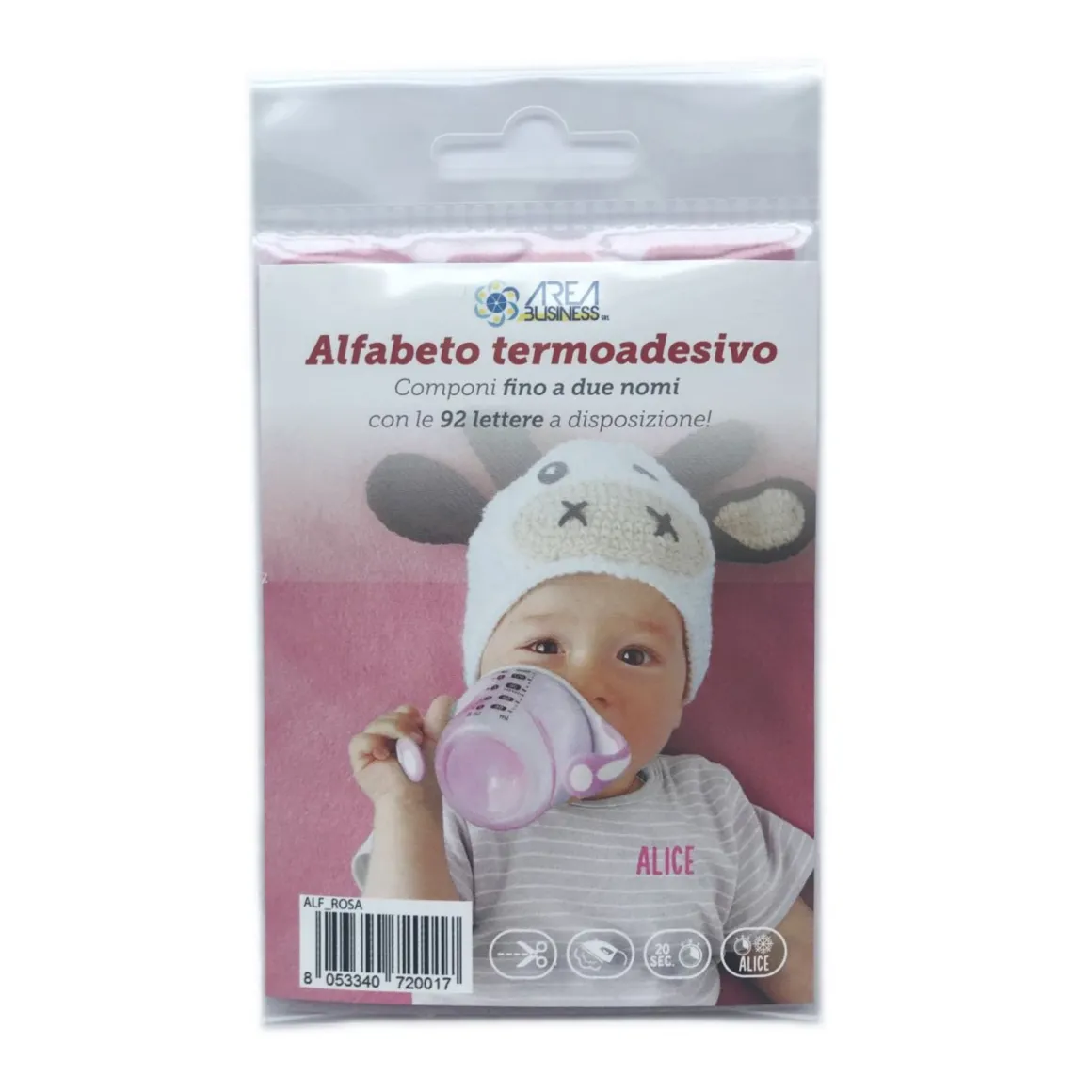 Alfabeto termoadesivo marcabiancheria rosa