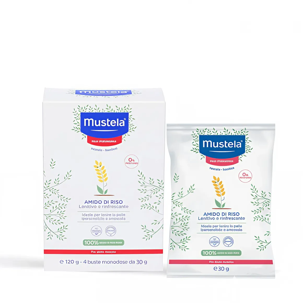 Amido di riso 4 bustine monodose da 30 gr – mustela