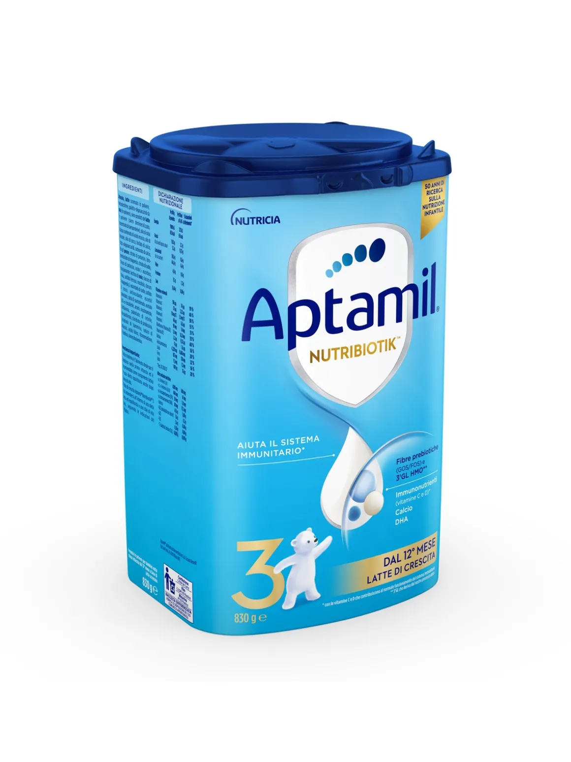 Aptamil nutribiotik 3 – latte di crescita in polvere per bambini dal 12° mese compiuto – 830g