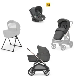Aptica system quattro darwin infant colore velvet grey telaio palladio black – inglesina