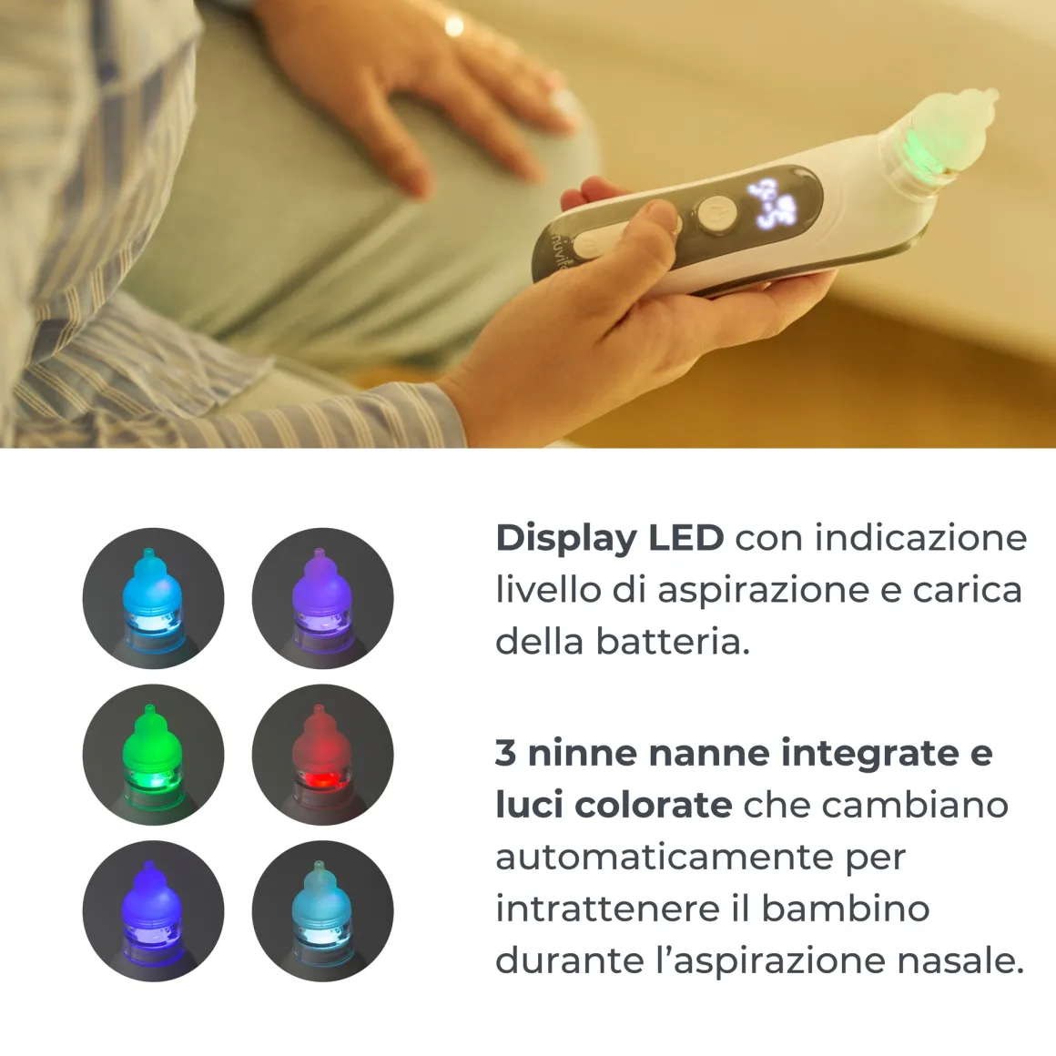 Aspiratore nasale elettrico con batteria ricaricabile nuvitamed