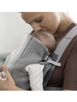 Babybjörn marsupio baby carrier mini light grey 3d jersey