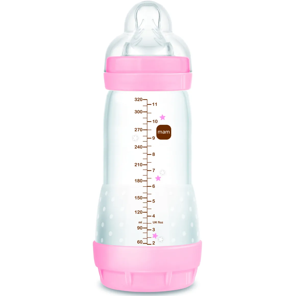 Biberon easy start 320ml bio-circolare conf. singola rosa – mam