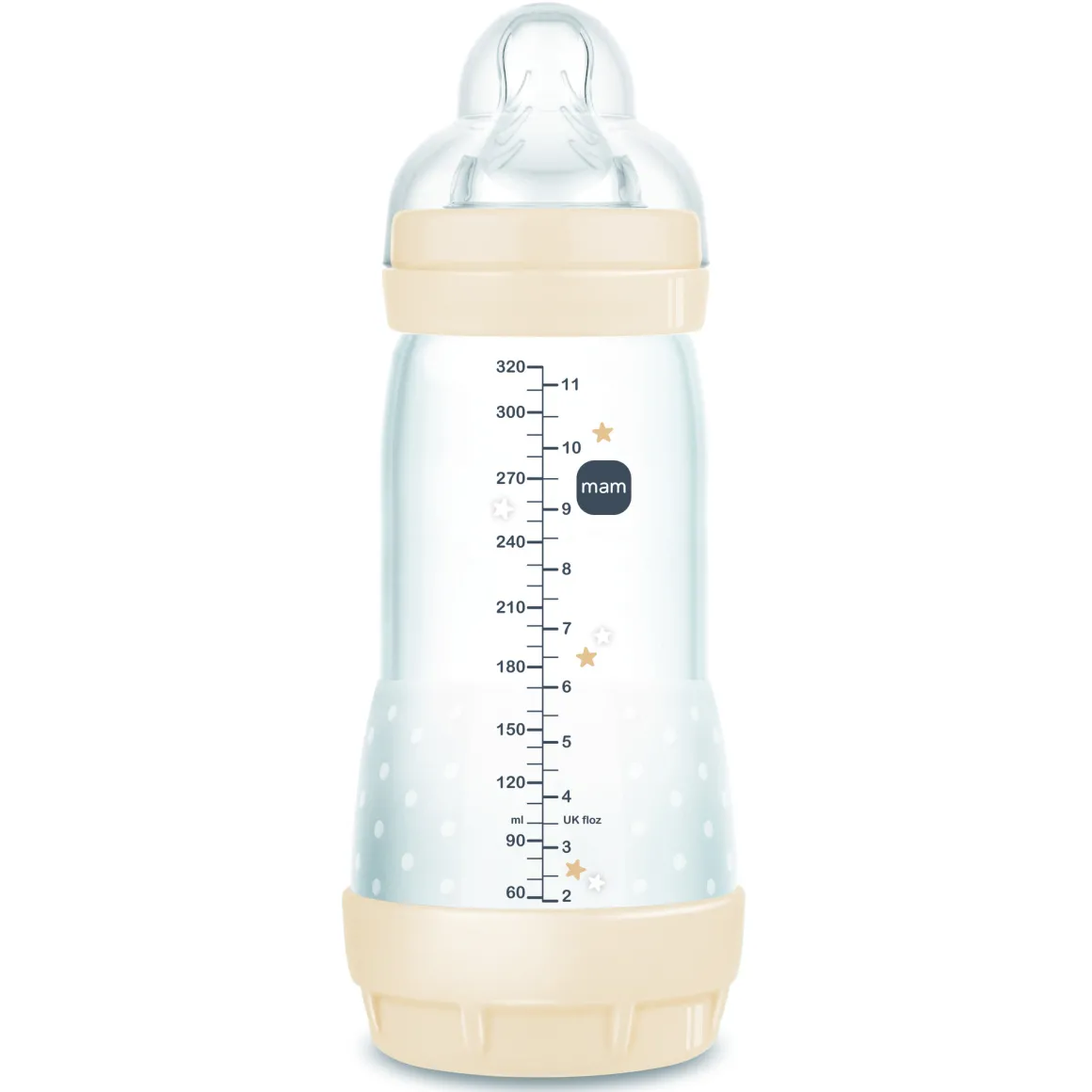 Biberon easy start 320ml bio-circolare conf. singola beige – mam