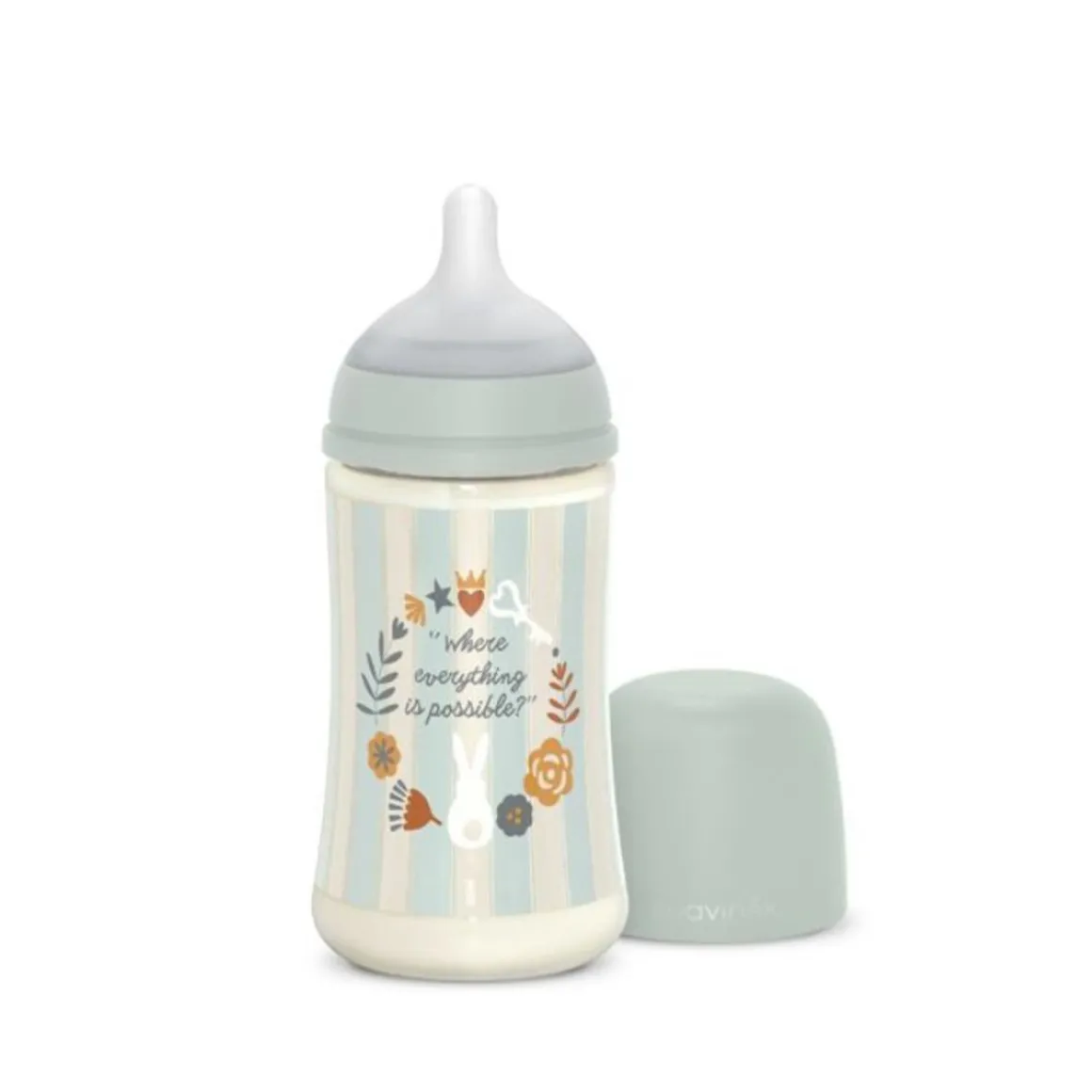 Biberon wonderland 270 ml flusso medio azzurro – suavinex