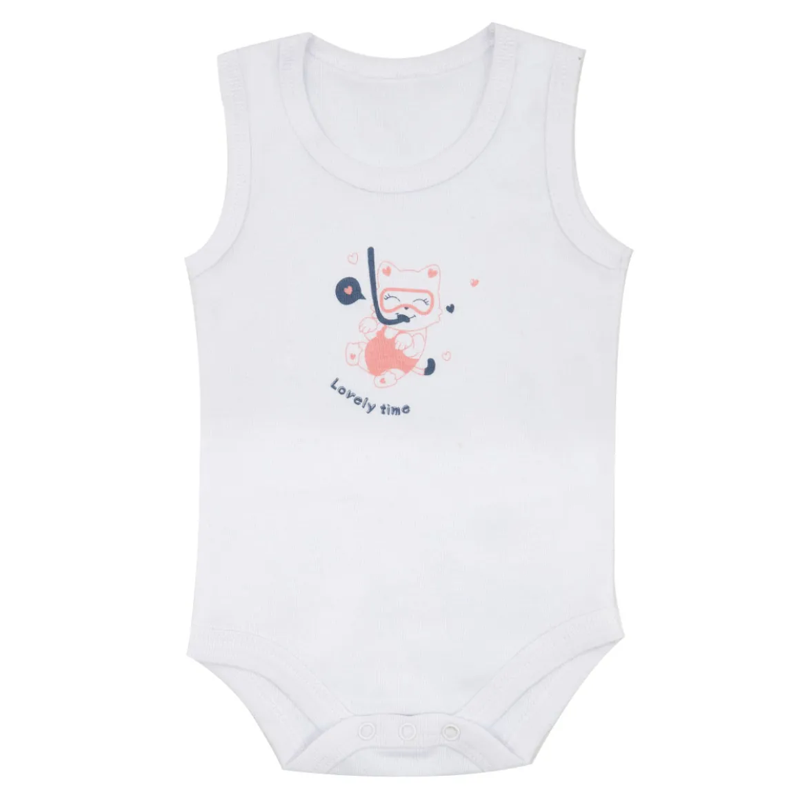 Body bianco bimba stampa gattino