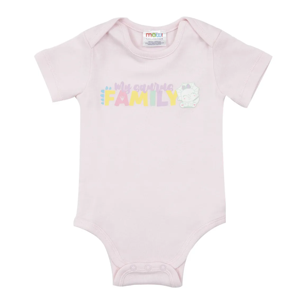 Body mezza manica bimba rosa chiaro stampato