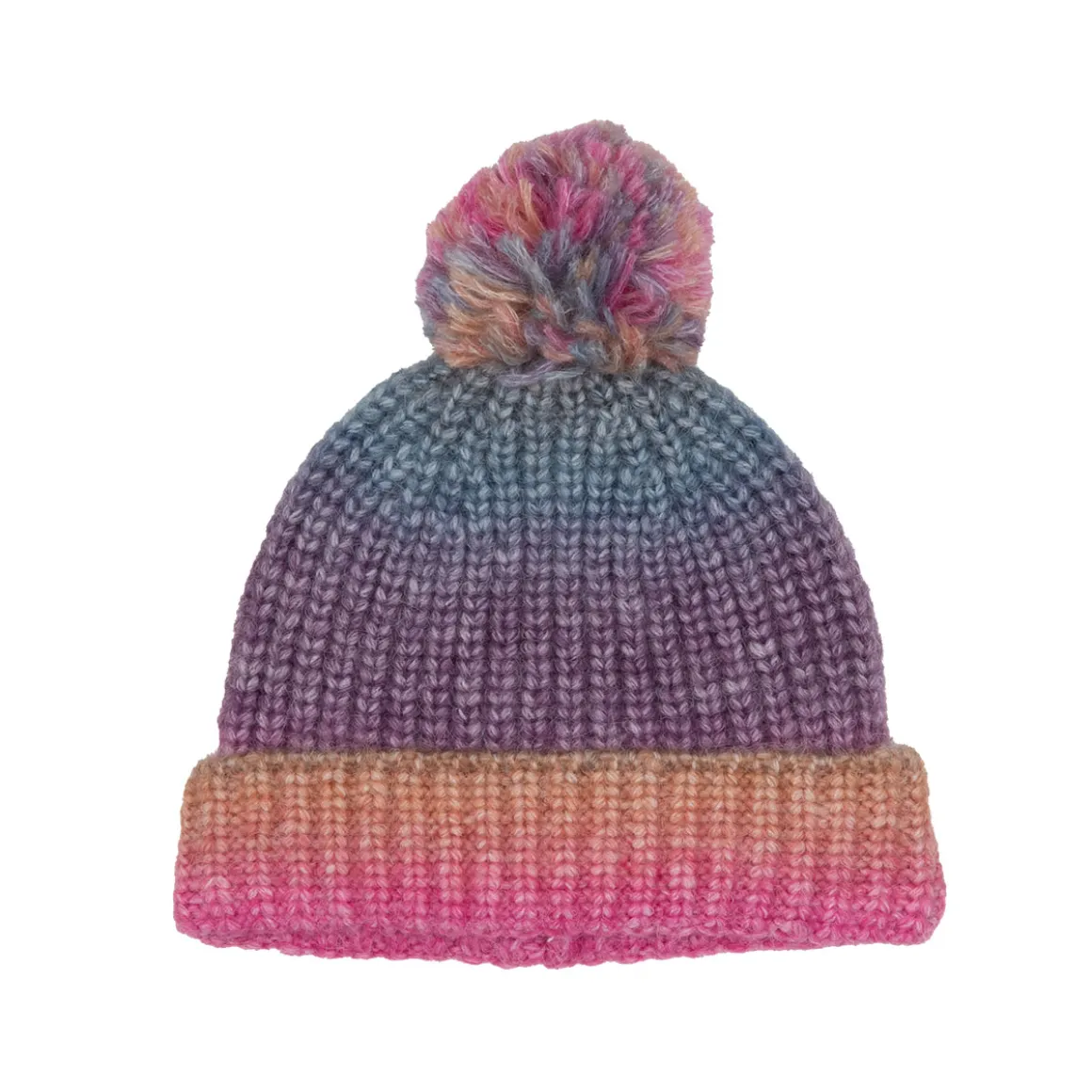 Cappello bimba con pon pon multicolor