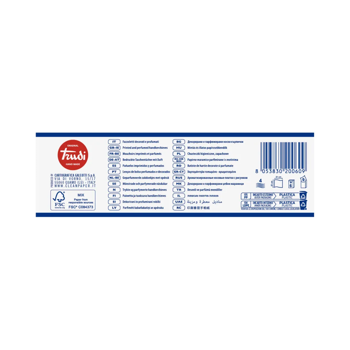Clean paper fazzoletti trudi 6pack vaniglia