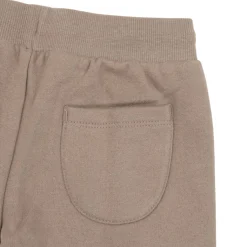 Completo jogging bimba con frill bianco/marrone stampato