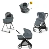 Electa system quattro colore union grey con telaio silver black e seggiolino darwin infant recline – inglesina