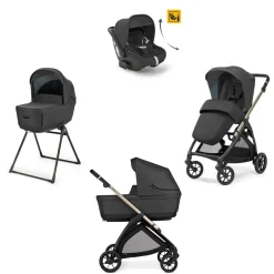 Electa system quattro colore upper black con telaio iridio black e seggiolino darwin infant recline – inglesina