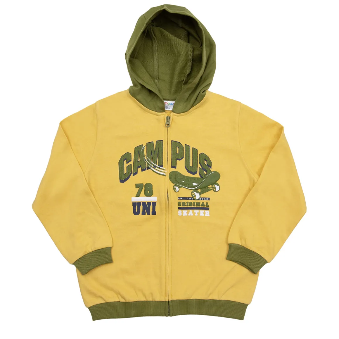 Felpa con cappuccio bimbo giallo