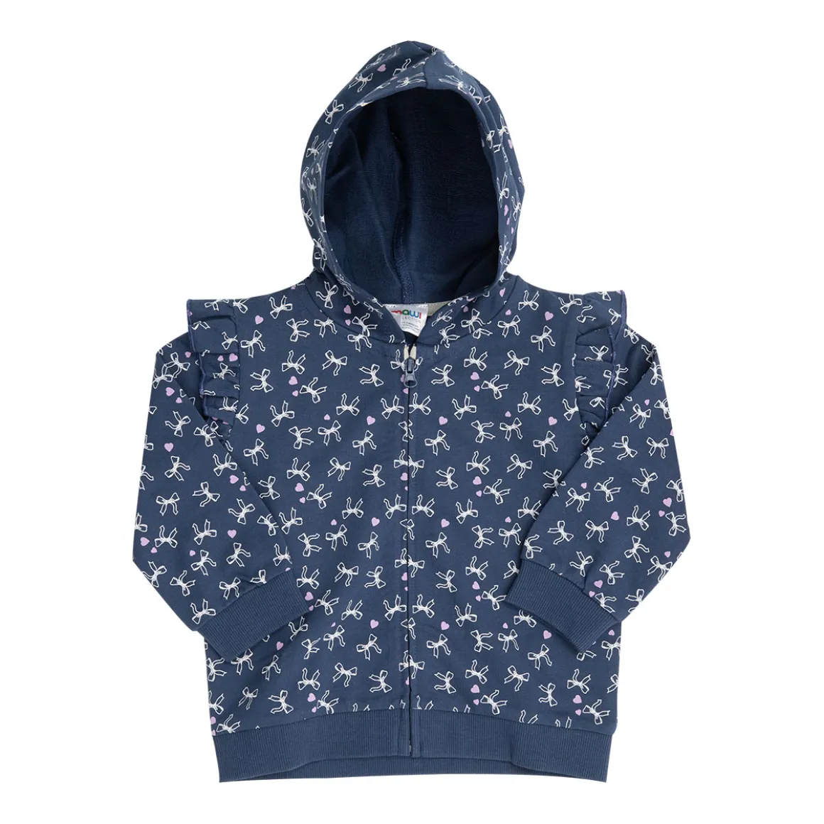 Felpa zip bimba blu stampata