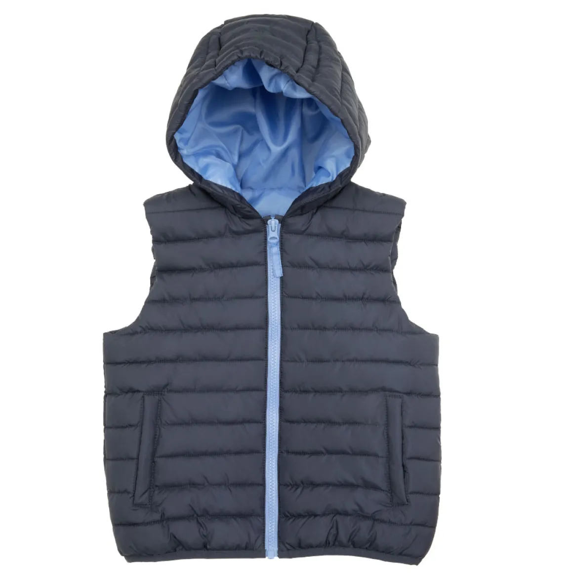 Gilet con cappuccio bimbo blue