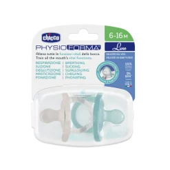 Gommotto silicone luxe 6-16m 2pz azzurro/grigio – chicco