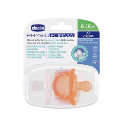 Gommotto silicone luxe 6-16m 2pz arancio/trasparente – chicco