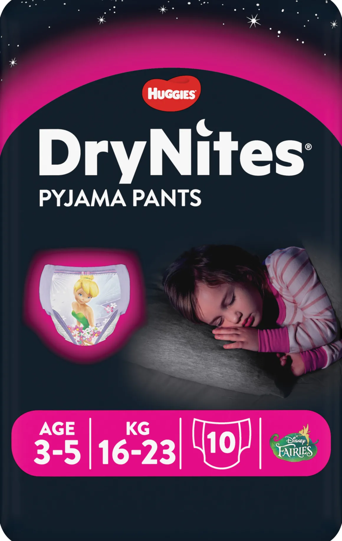 Huggies – drynites pacco singolo girl 3-5 anni (16-23 kg) tg.s – pz.10