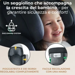 Kinderkraft seggiolino auto xpand 2 i-size graphite black 100-150 cm