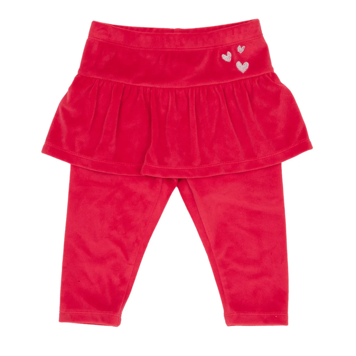 Legging ciniglia bimba rosso decorato