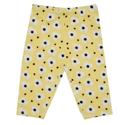 Legging jersey bimba giallo floreale