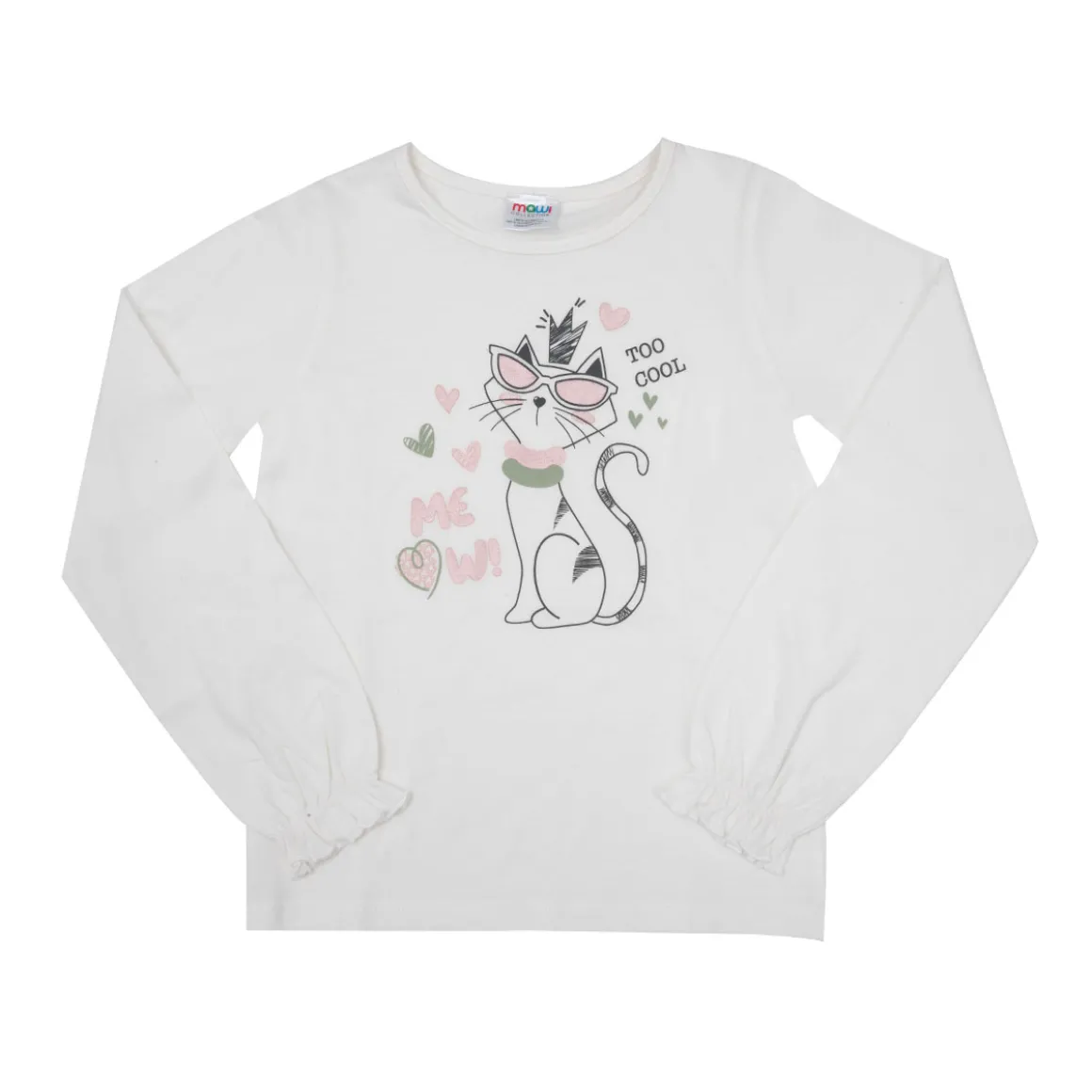 Maglia jersey manica lunga bimba bianca stampata