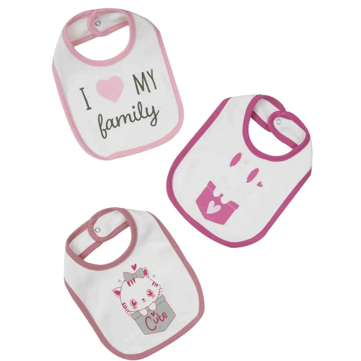Mawi – pack x3 bavaglini interlock c/stampa girl