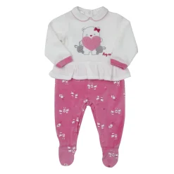 Mawi – tutina ciniglia aop con balza oeko-tex