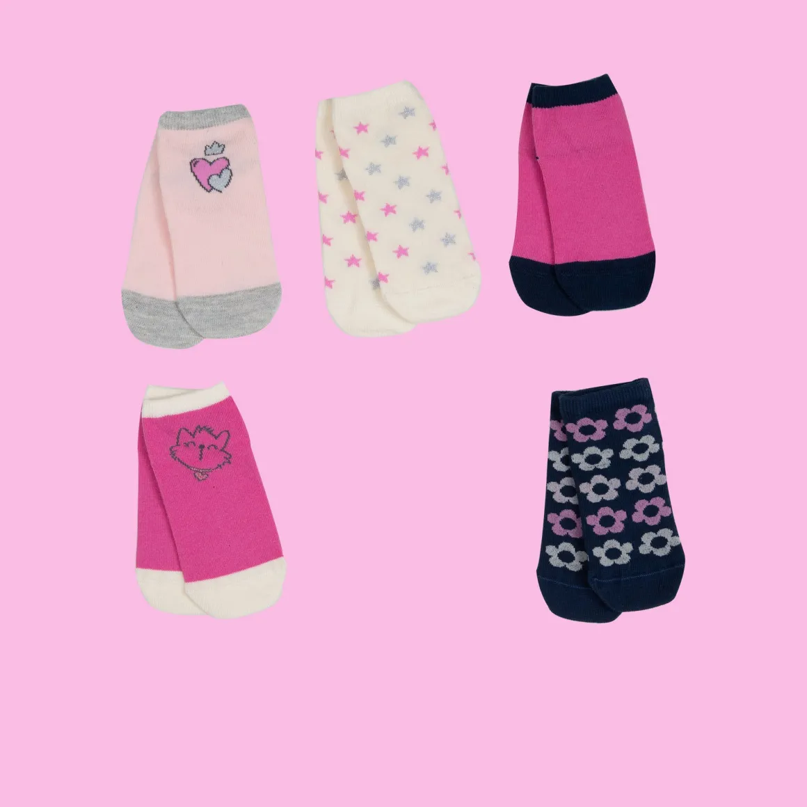 Mawi pack x5 calza corta mix fantasie