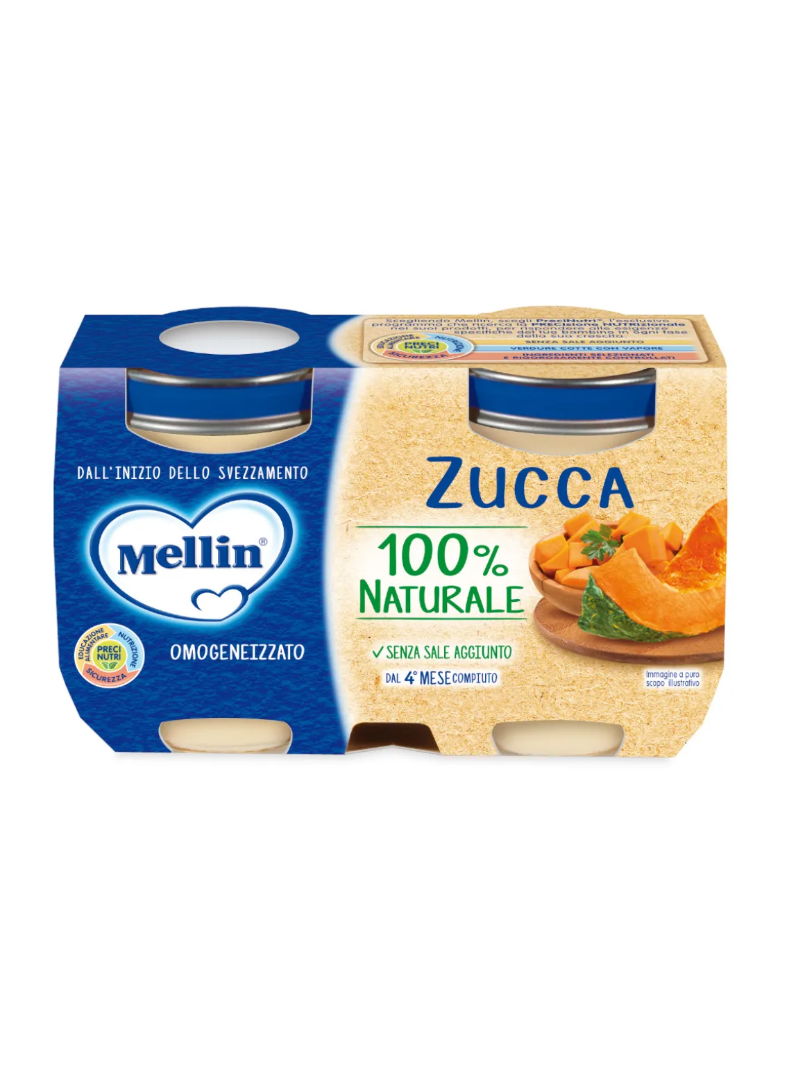 Mellin – omogeneizzato verdure zucca 2×125 gr