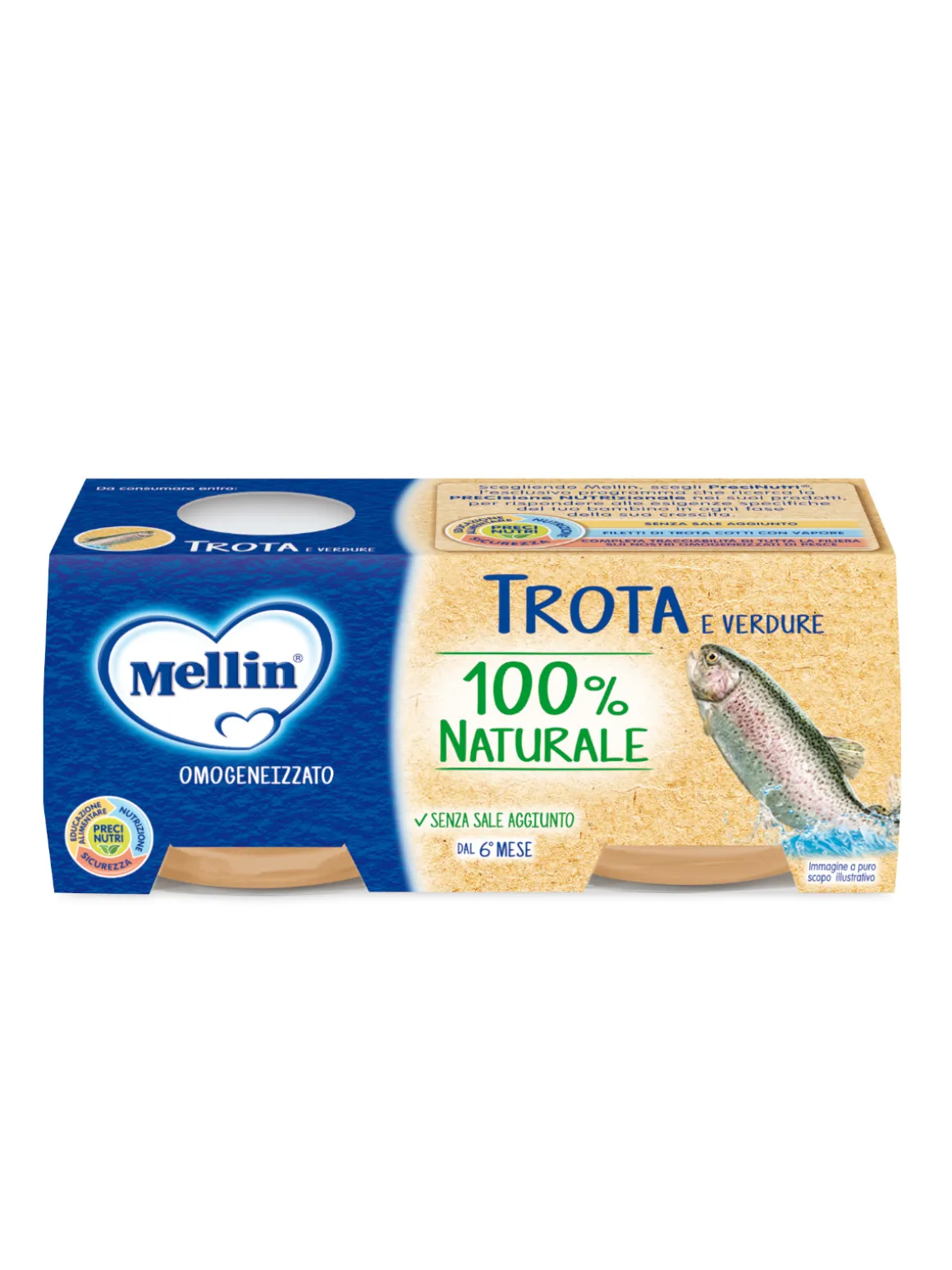 Mellin omogeneizzato trota 2×80 gr