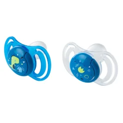 Neobaby succhietto anatomico silicone medio 6m+ blu 2pz