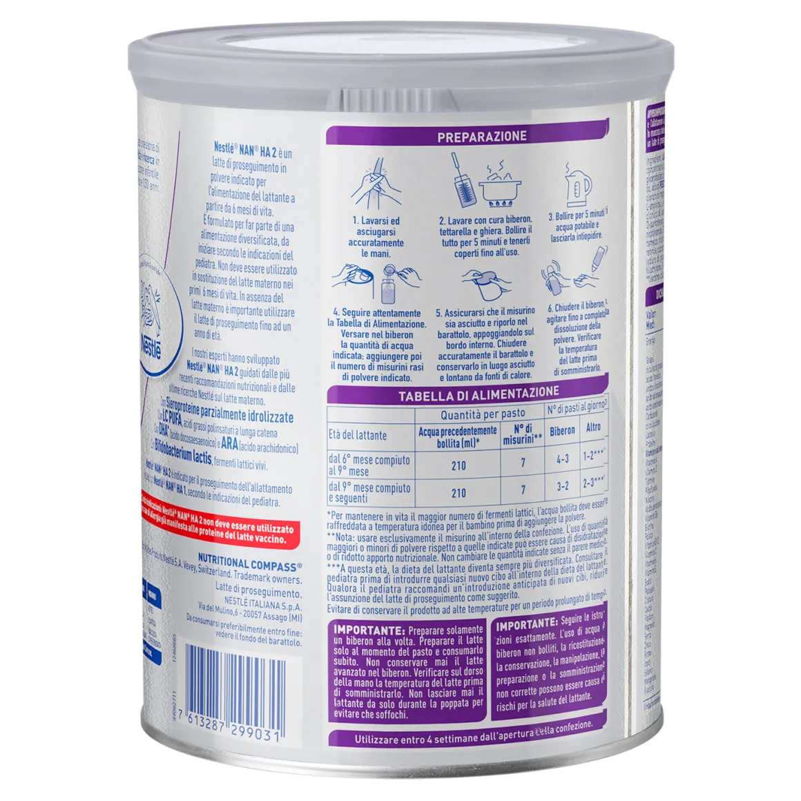 Nestle’ – nidina optipro 2 ha 800 gr