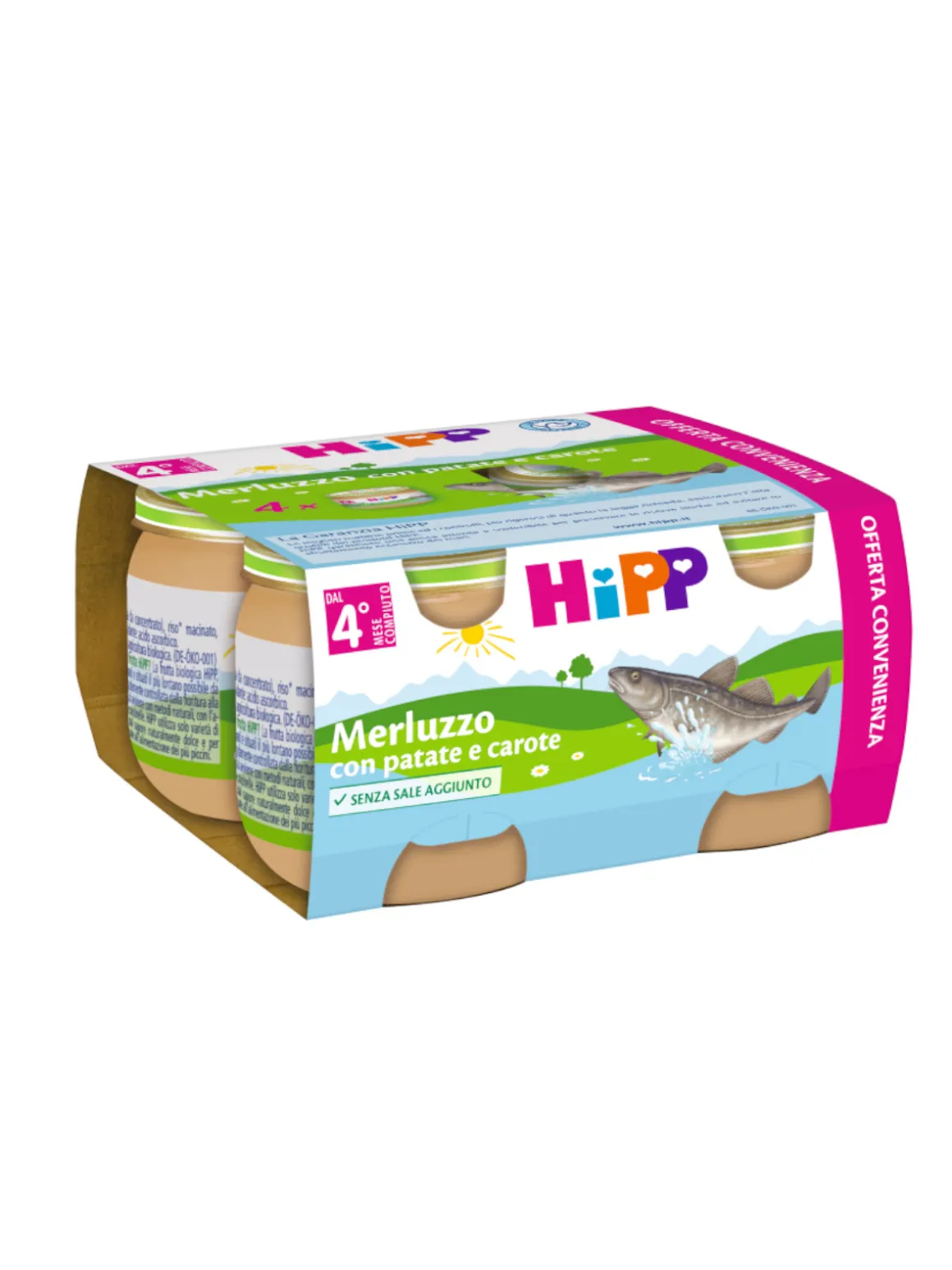 Omogeneizzato merluzzo con patate e carote 4x80g