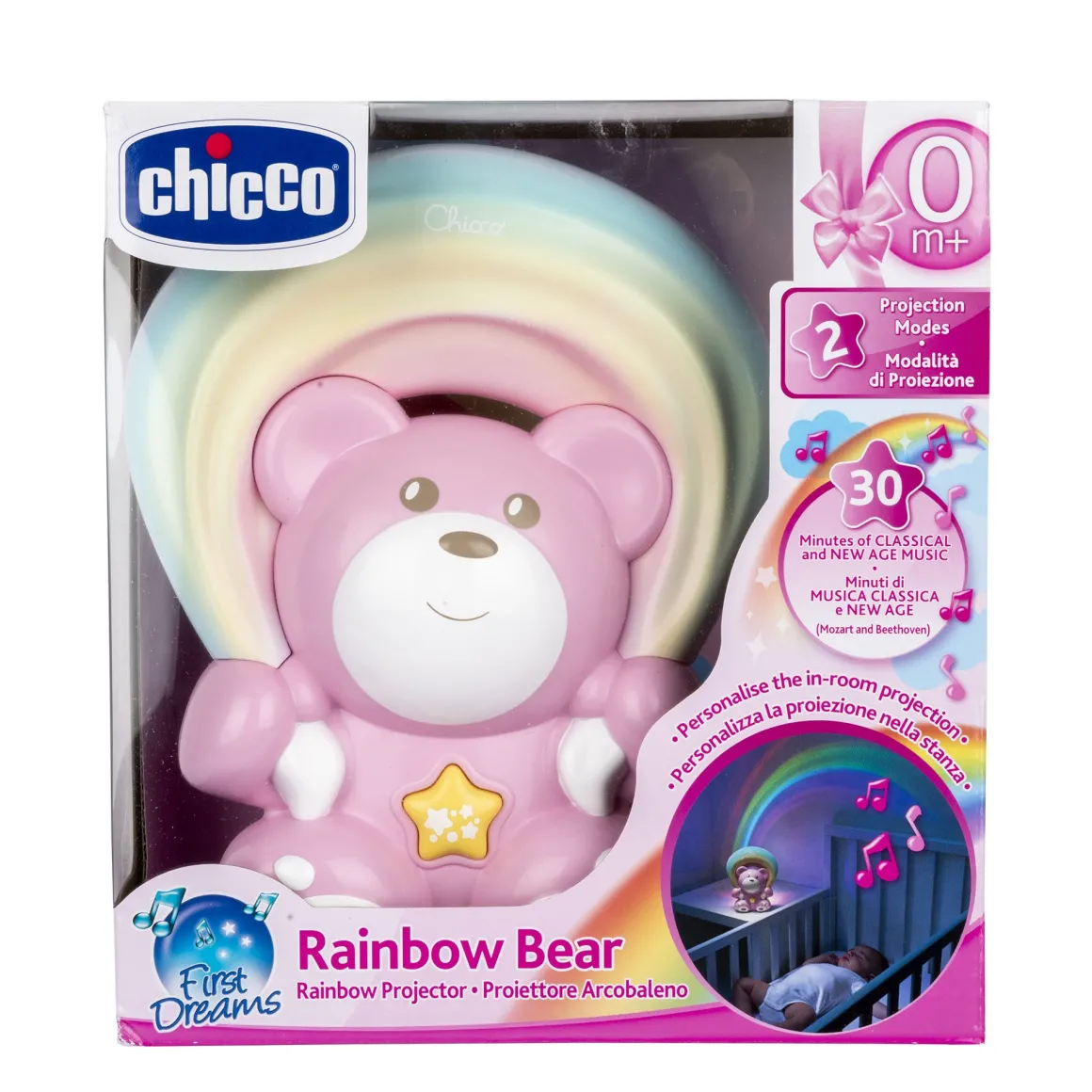 Orsetto arcobaleno rosa – morbido e colorato