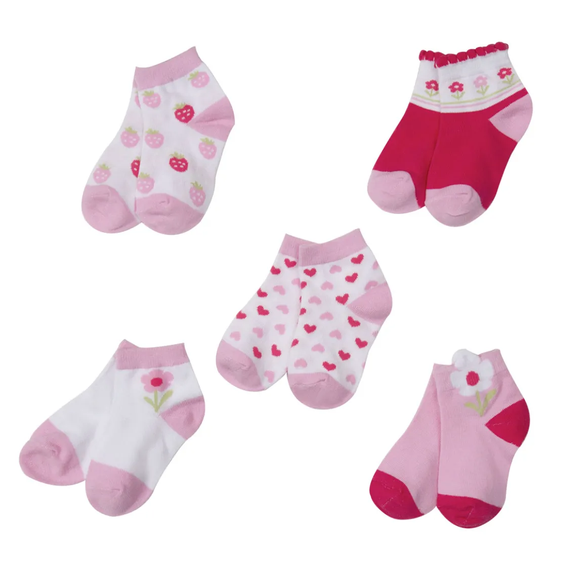 Pack 5 calze corte bimba fantasia