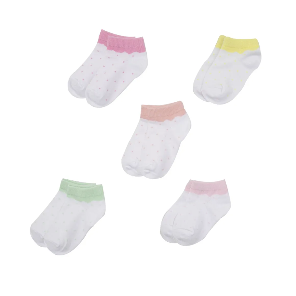 Pack 5 paia calzini bimba pois