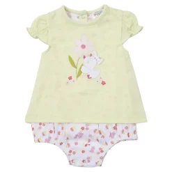 Pagliaccetto jersey bimba verde floreale