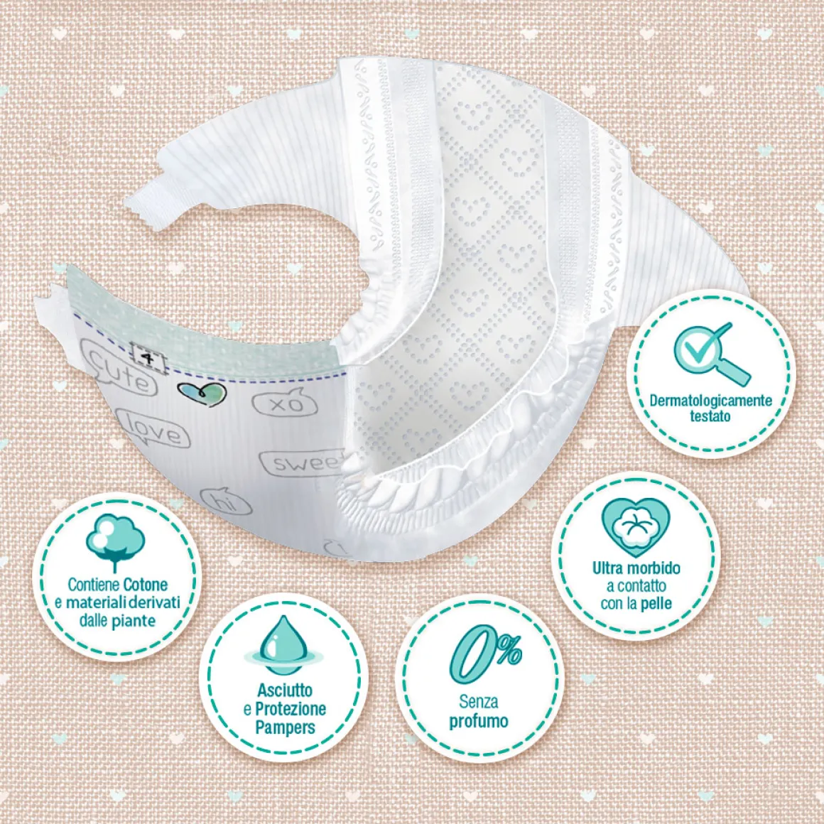 Pampers naturello 0% profumo, taglia 3 (4-9 kg) – 22 pz