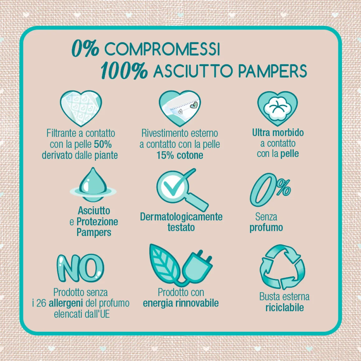 Pampers naturello 0% profumo, taglia 3 (4-9 kg) – 22 pz