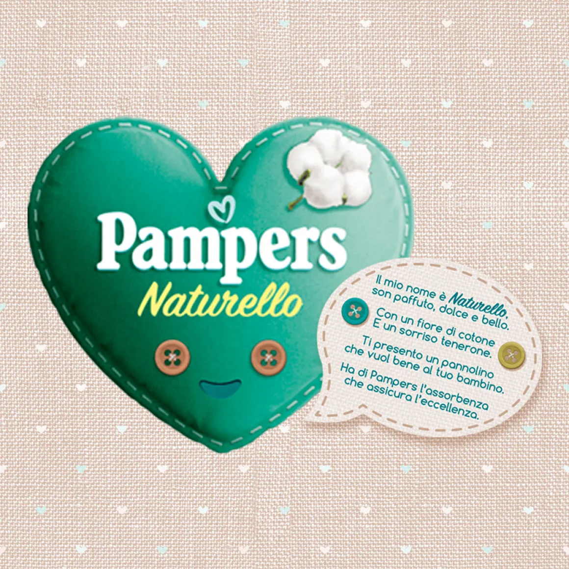 Pampers naturello 0% profumo, taglia 4 (7-18 kg) – 19 pz