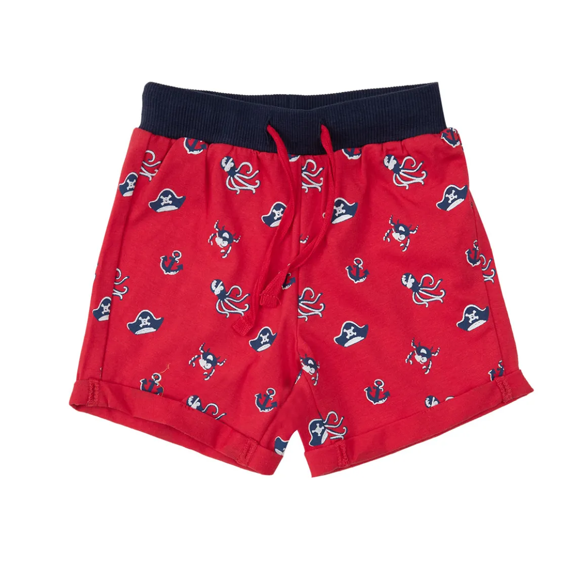 Pantaloncino jersey bimbo rosso stampato