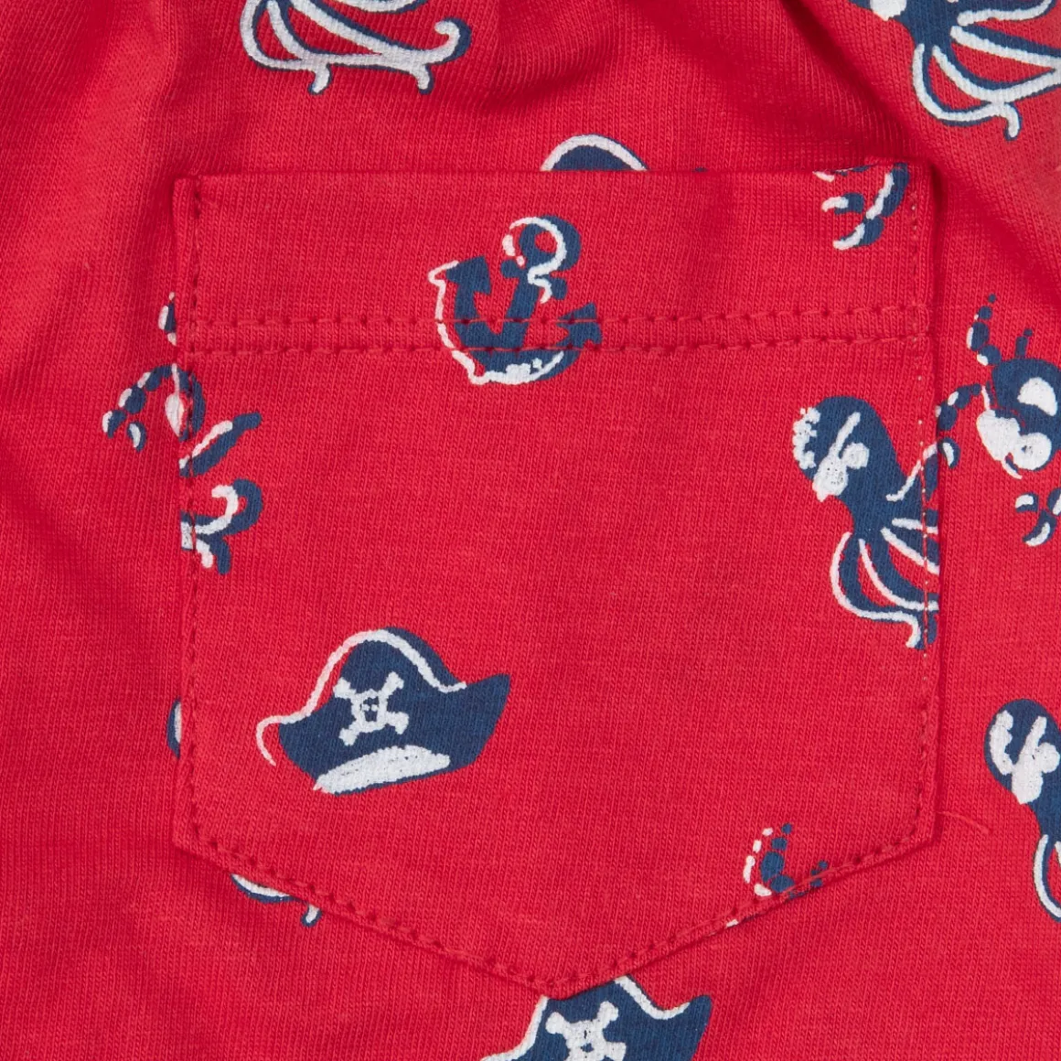 Pantaloncino jersey bimbo rosso stampato