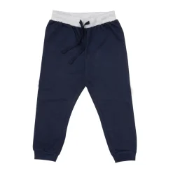 Pantalone blu con elastico in vita grigio – mawi