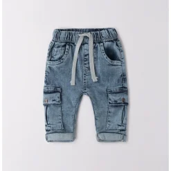 Pantalone fake denim con tasconi